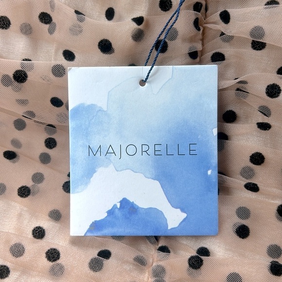 Majorelle x Revolve Secrets Dress Dark Nude Polka Dot Sheer NWT Size Medium - Picture 7 of 8